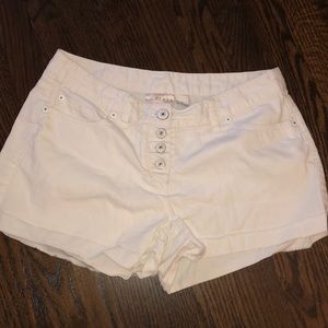 White jean shorts